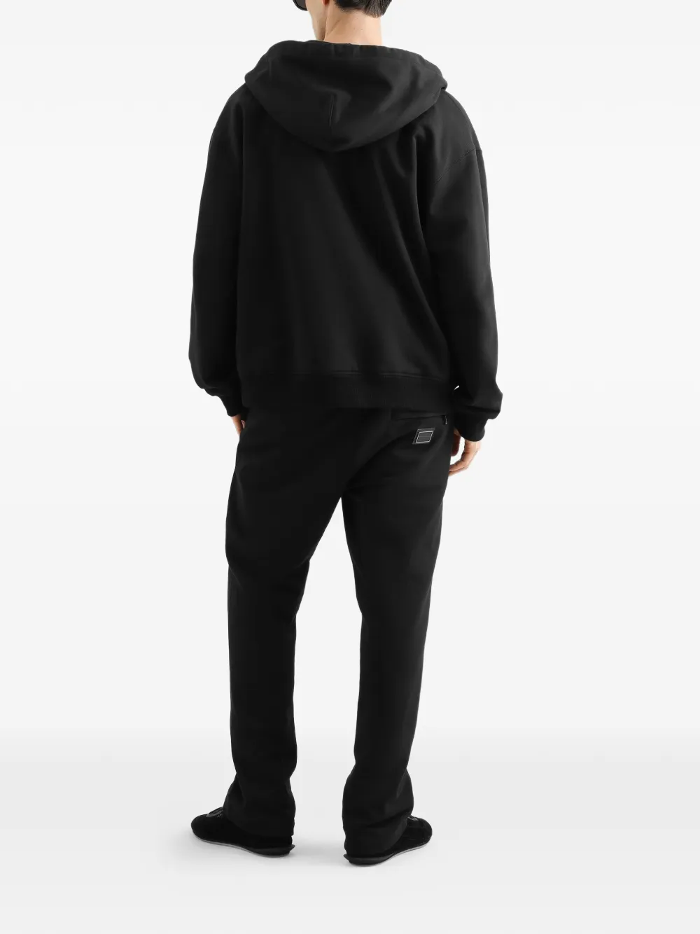 Dolce & Gabbana Sweater met capuchon en logo Zwart
