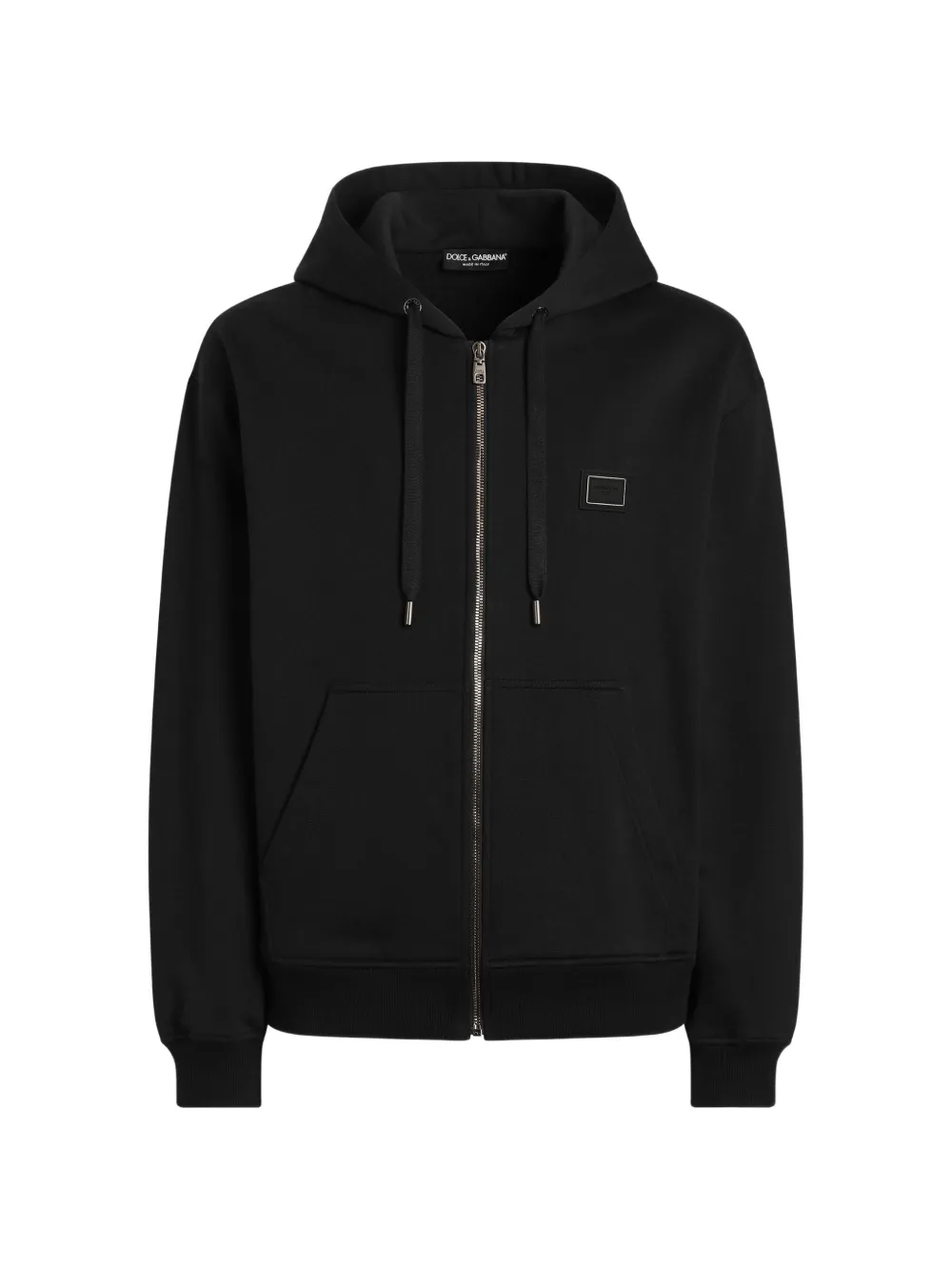 Dolce & Gabbana Hoodie mit Logo-Plakette - Schwarz