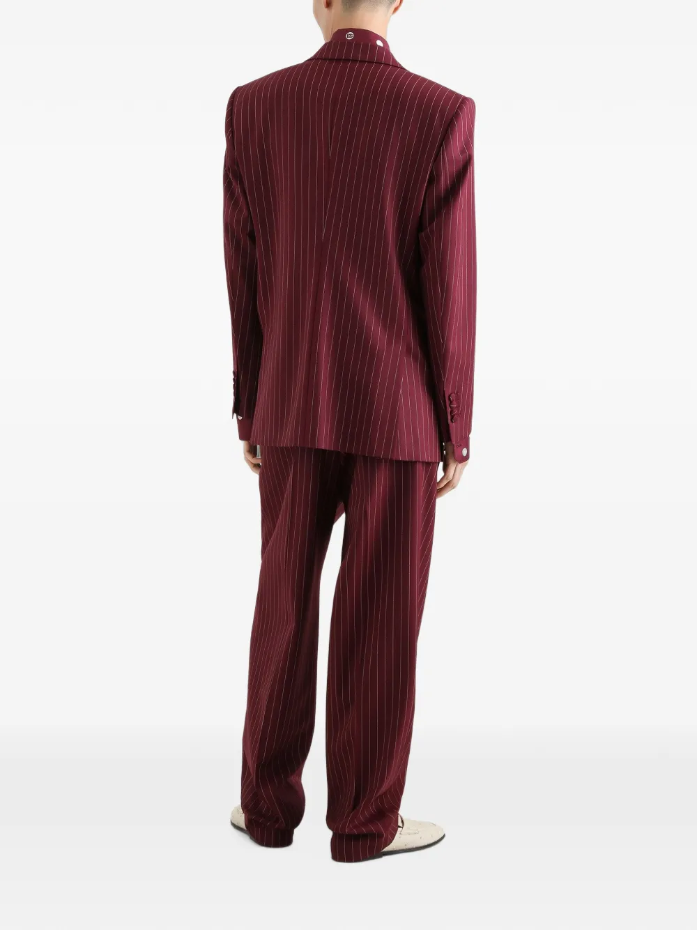 Dolce & Gabbana Martini pak met dubbele rij knopen en krijtstreep Rood