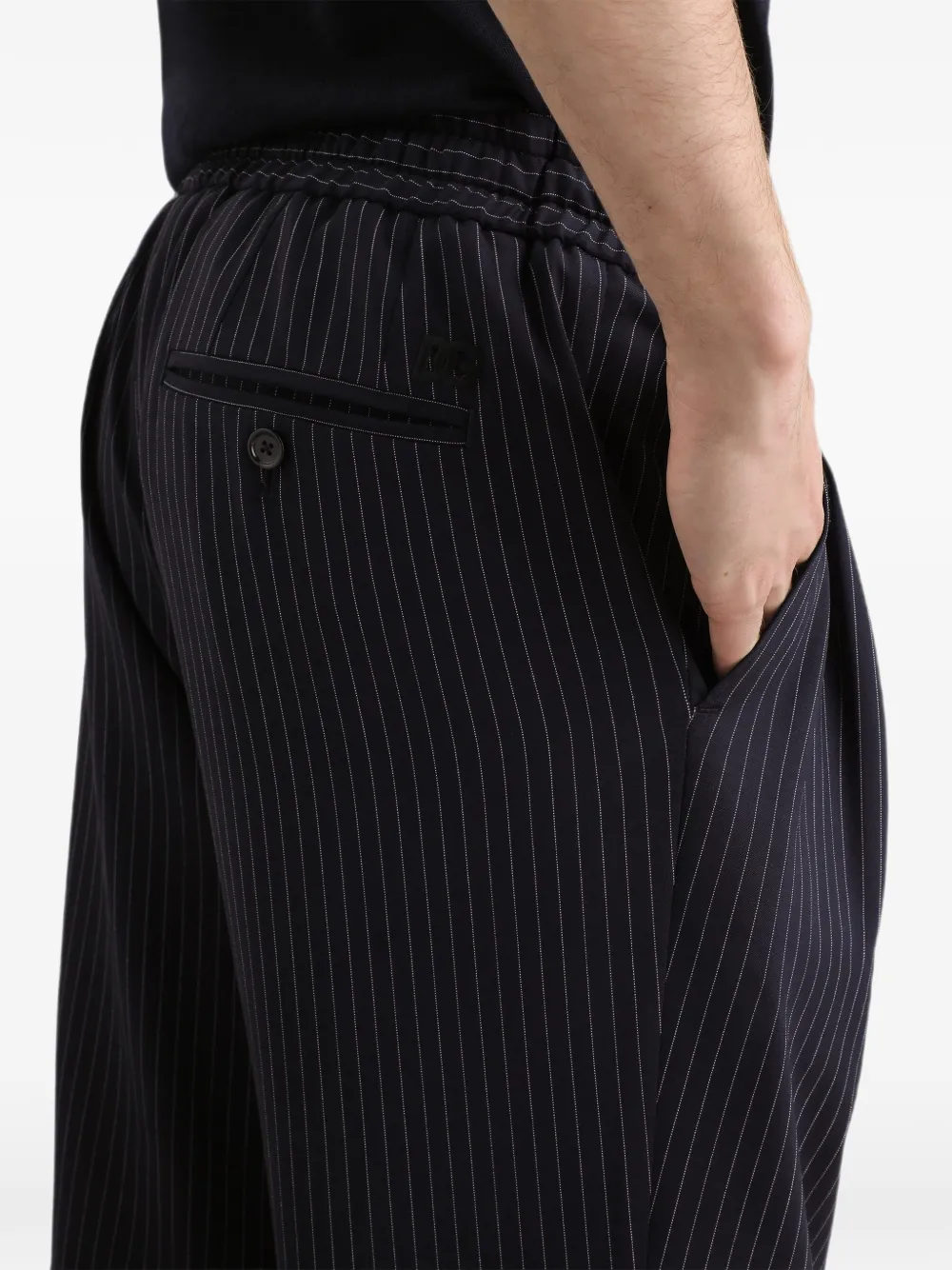 Dolce & Gabbana Wollen joggingbroek met krijtstreep Blauw