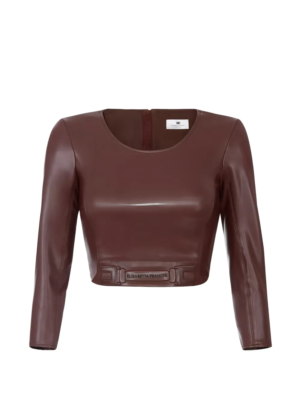 Elisabetta Franchi embossed logo-detail top - Braun