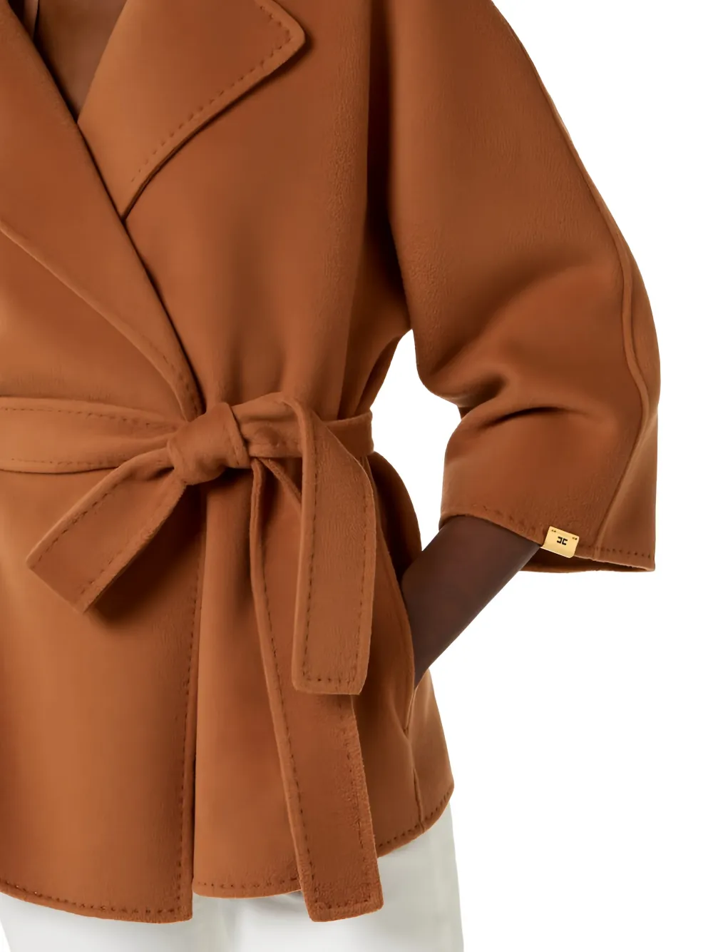 Elisabetta Franchi Wollen jas Bruin