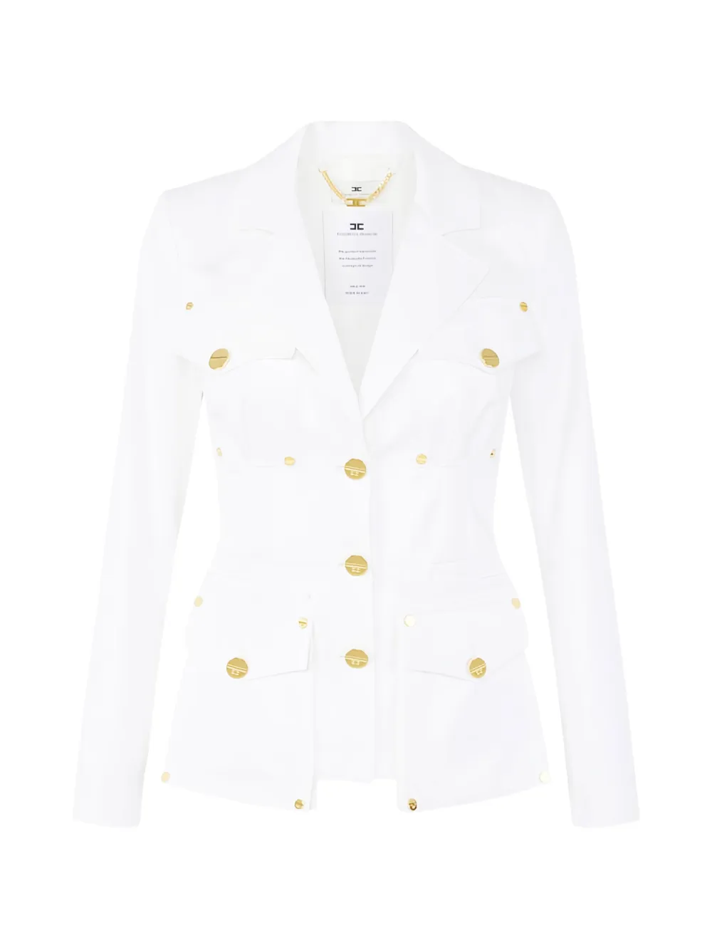 Elisabetta Franchi gabardine cargo-pockets jacket - Bianco