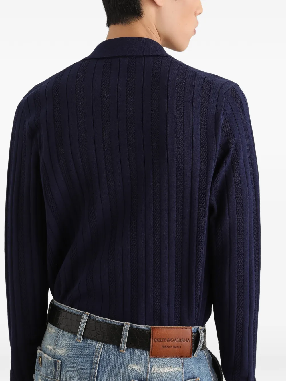 Dolce & Gabbana Opengewerkte katoenen vest Blauw