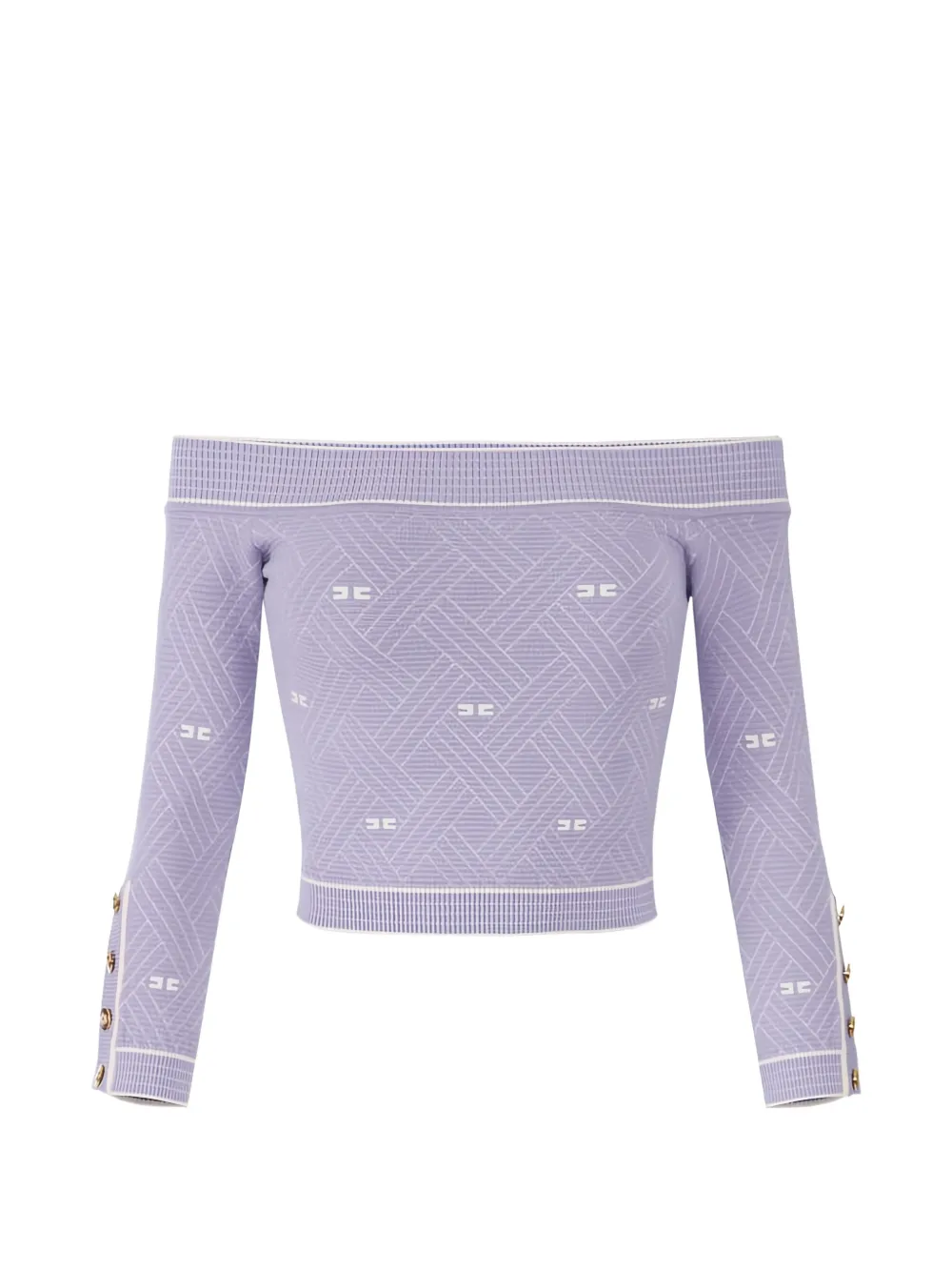 Elisabetta Franchi off-the-shoulder knit top - Viola