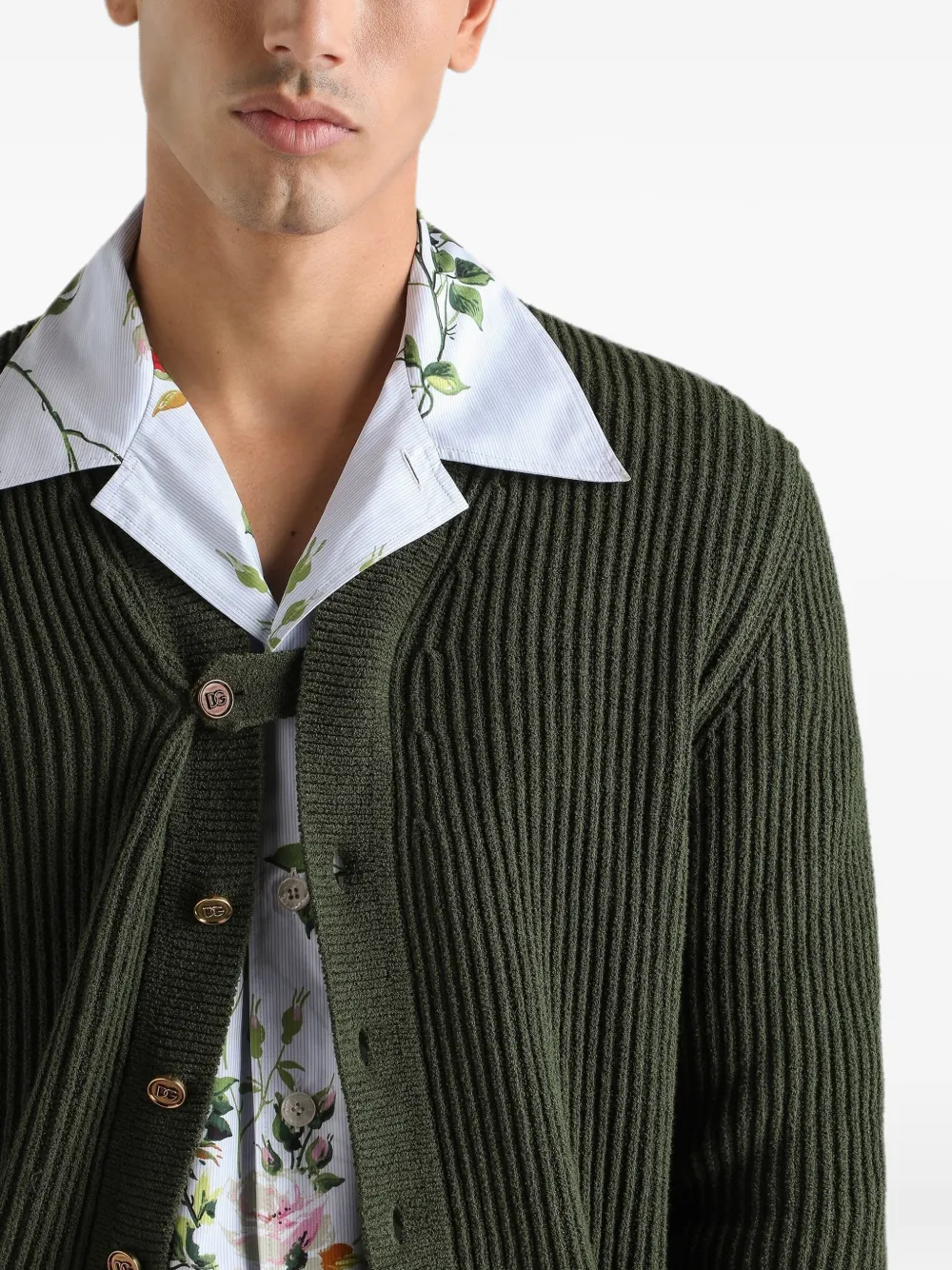 Dolce & Gabbana Vest in Engelse ribsteek Groen