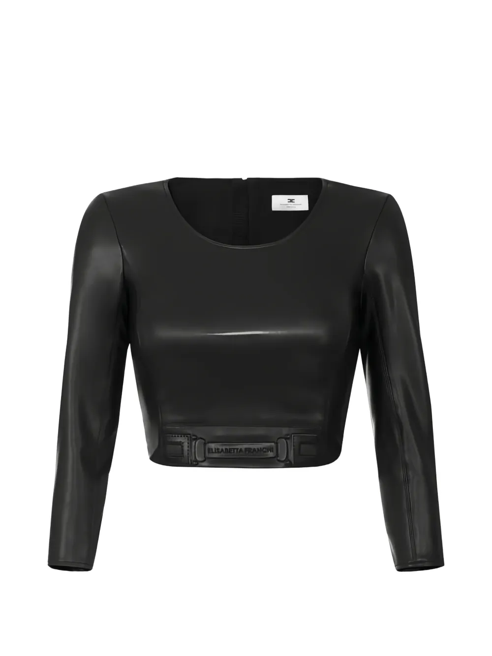 Elisabetta Franchi embossed-logo top - Nero