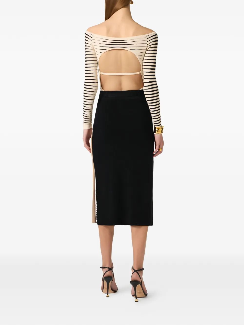 Elisabetta Franchi Off-shoulder body Beige