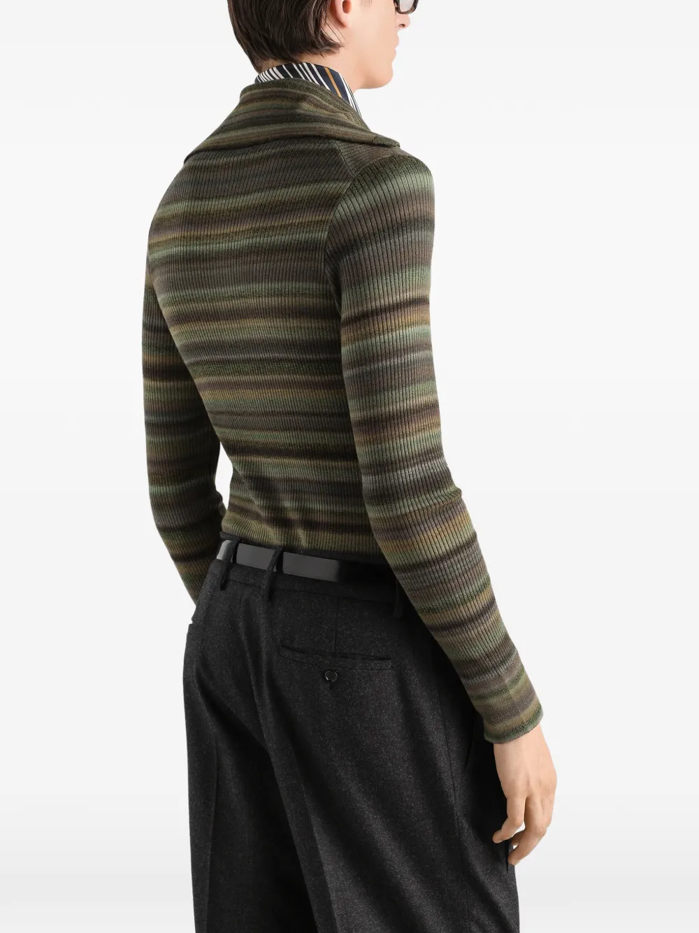 Dolce & Gabbana ribbed wool cardigan Groen