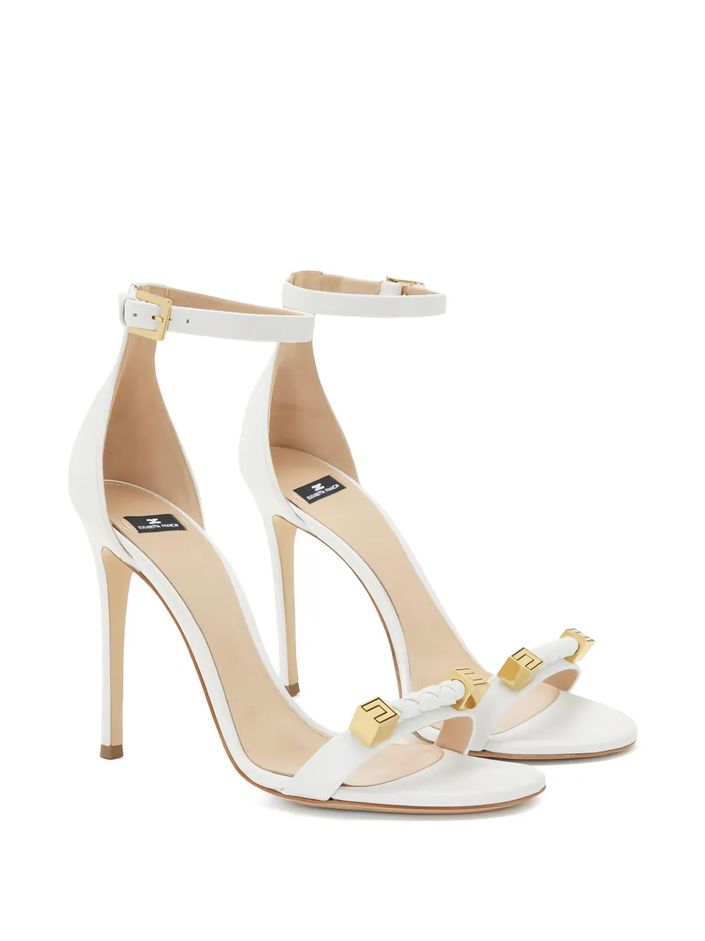 Elisabetta Franchi logo-embellished leather sandals Wit