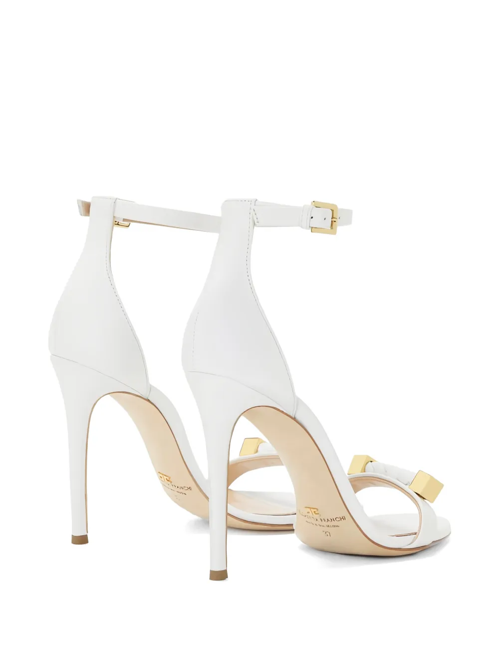 Elisabetta Franchi logo-embellished leather sandals Wit