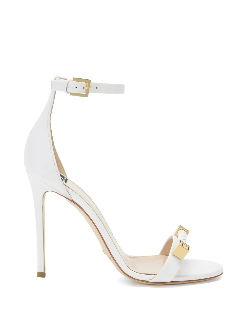 Elisabetta Franchi logo-embellished leather sandals Wit
