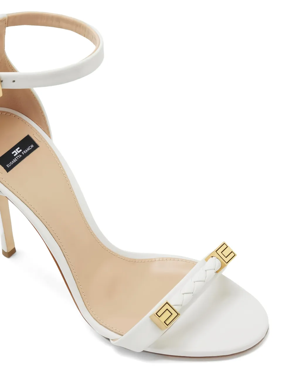 Elisabetta Franchi logo-embellished leather sandals Wit