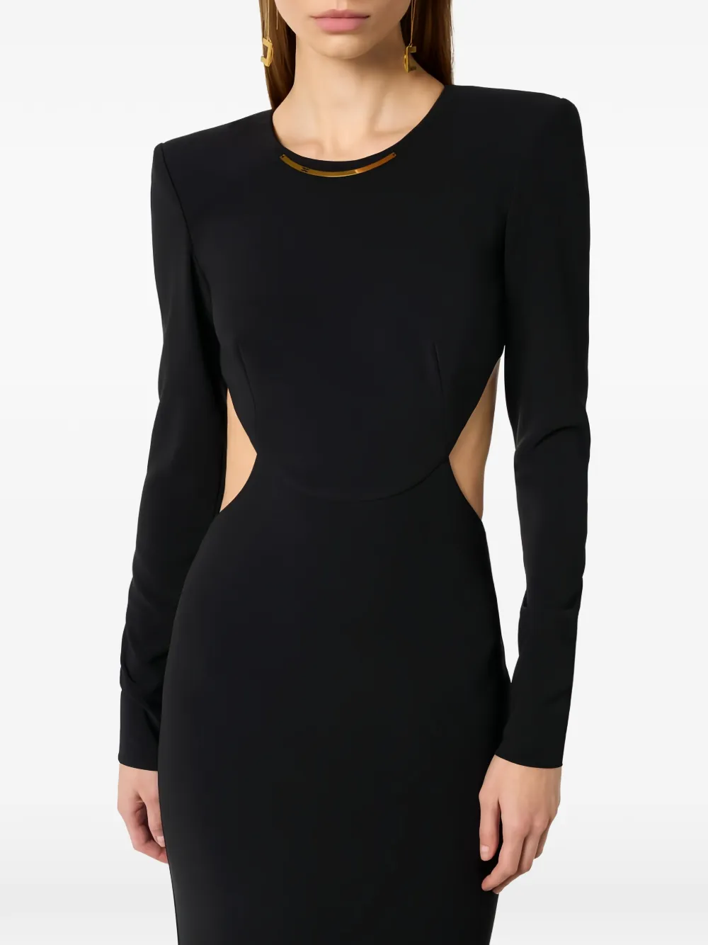 Elisabetta Franchi Asymmetrische jurk met uitgesneden details Zwart
