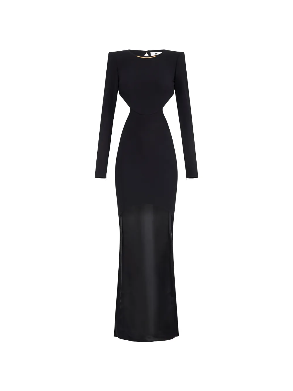 Elisabetta Franchi cut-out train asymmetric dress - Nero