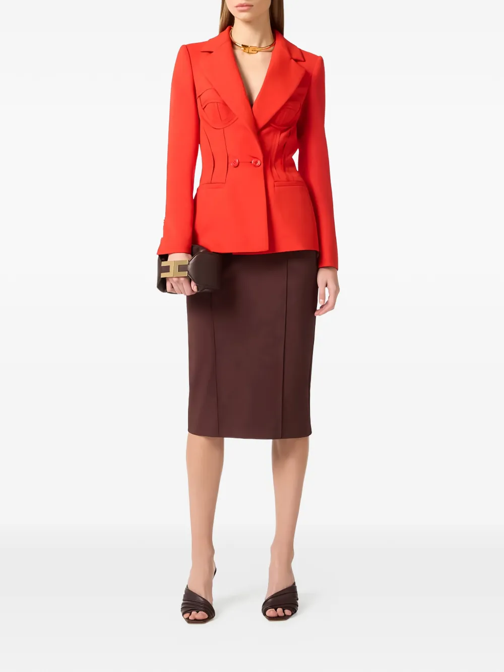 Elisabetta Franchi Jack met gerafelde afwerking Rood