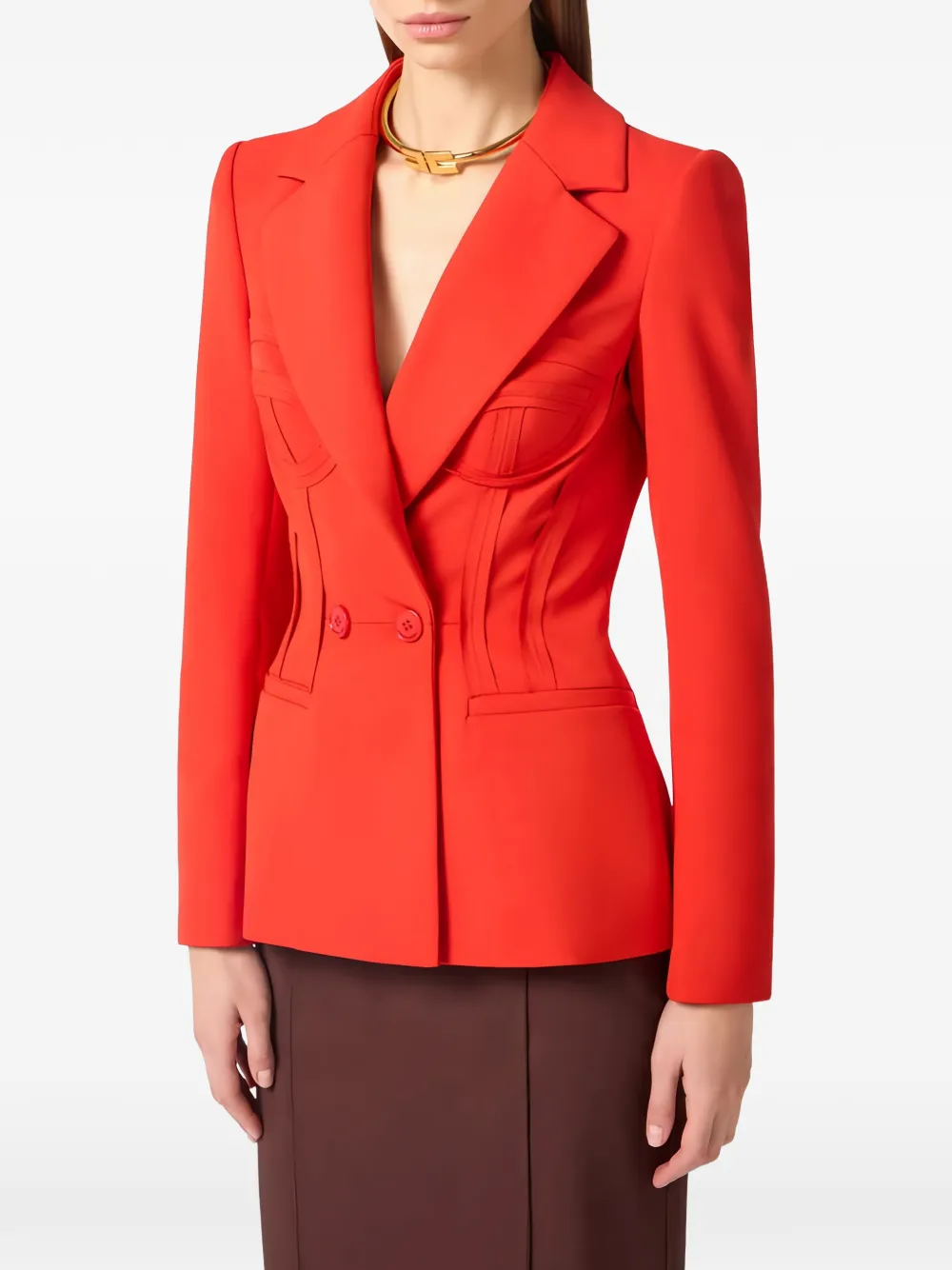 Elisabetta Franchi Jack met gerafelde afwerking Rood