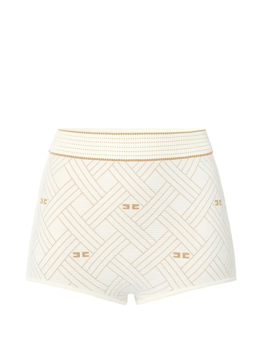 Elisabetta Franchi diamond-jacquard knit shorts - Toni neutri