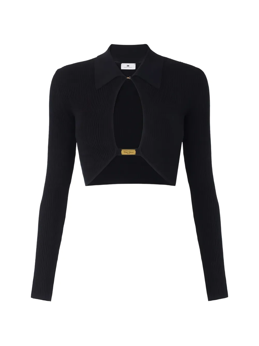 Elisabetta Franchi micro-braided cut-out top - Schwarz