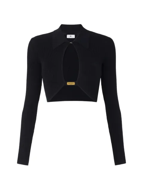 Elisabetta Franchi micro-braided cut-out top