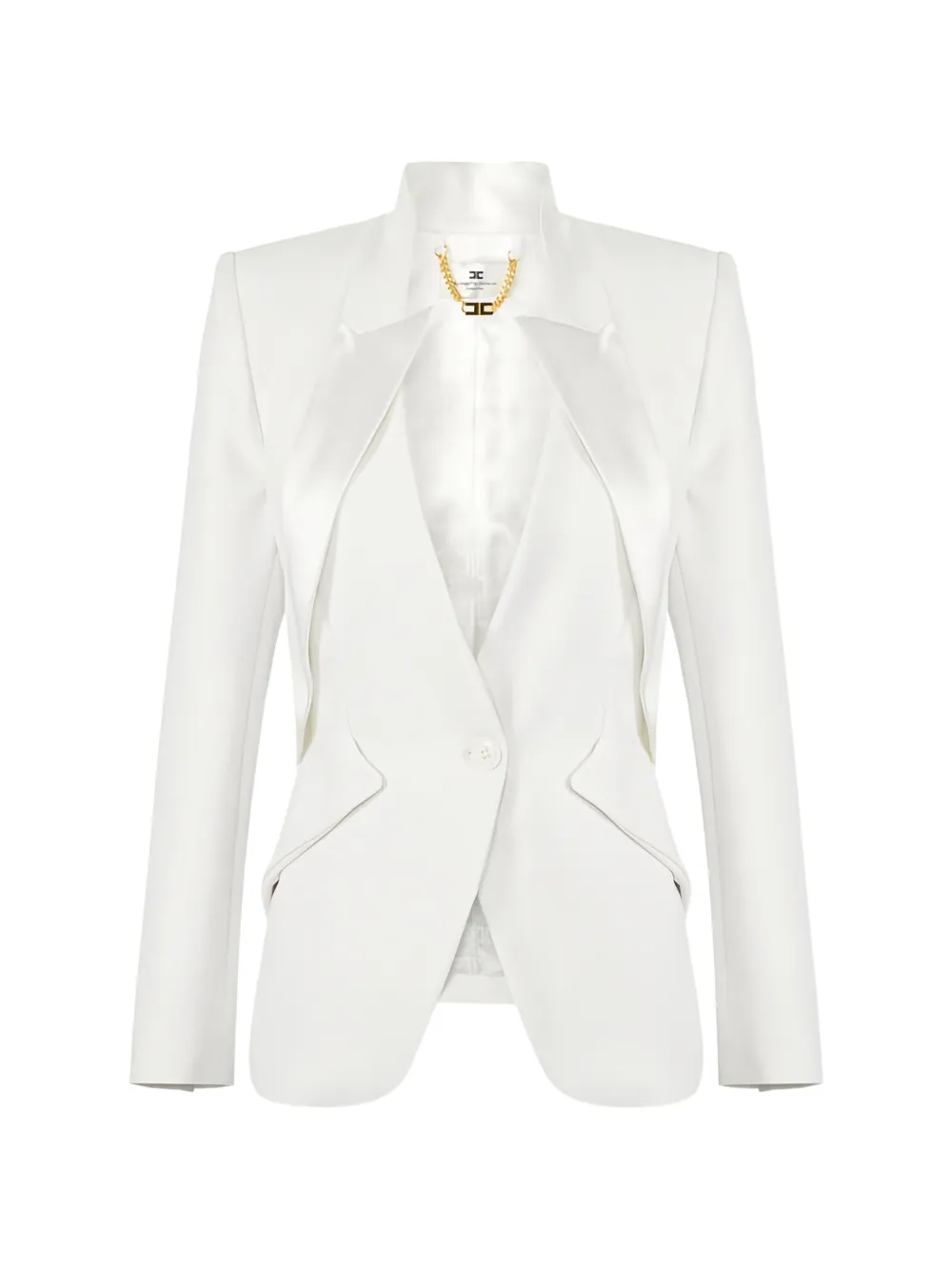 Elisabetta Franchi satin-lapel jacket - Bianco