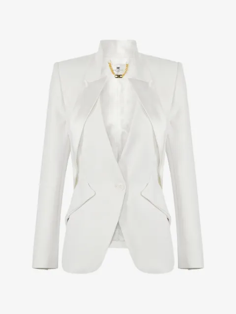 Elisabetta Franchi jacket in lightweight crêpe fabric with satin lapels