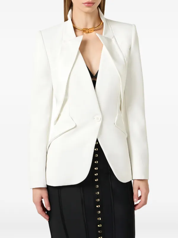Elisabetta Franchi Jacket In Lightweight Crêpe Fabric With Satin