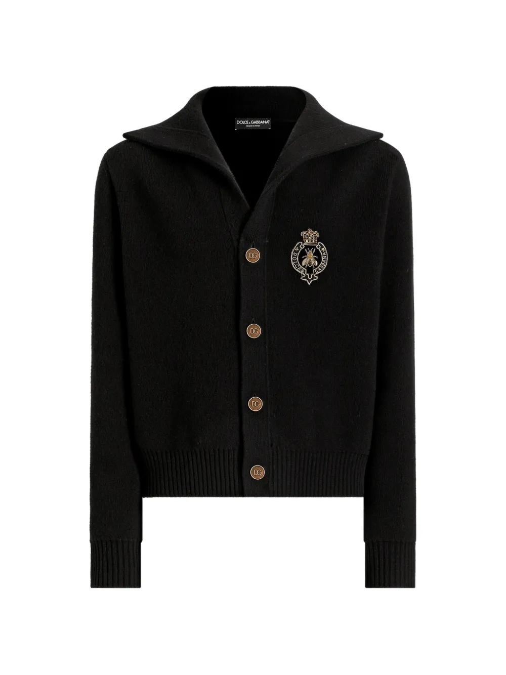 Dolce & Gabbana virgin-wool cardigan with embroidery - Black