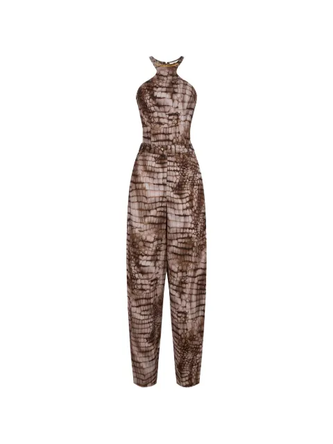 Elisabetta Franchi alligator-print racerback jumpsuit