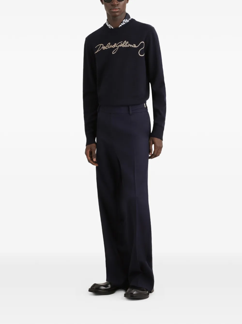 Dolce & Gabbana Gladde trui met borduursel Blauw