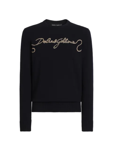 Dolce & Gabbana smooth-knit pullover with embroidery