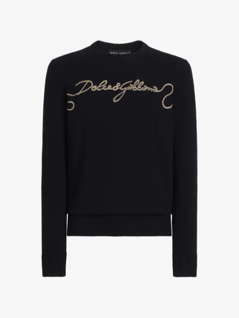 Dolce & Gabbana smooth-knit pullover with embroidery