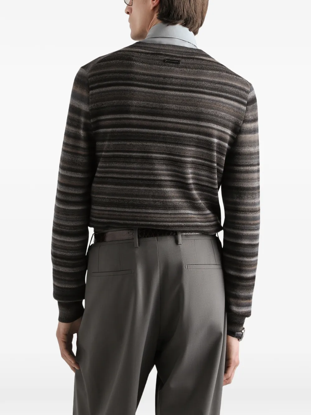 Dolce & Gabbana Gestreepte wollen pullover Grijs
