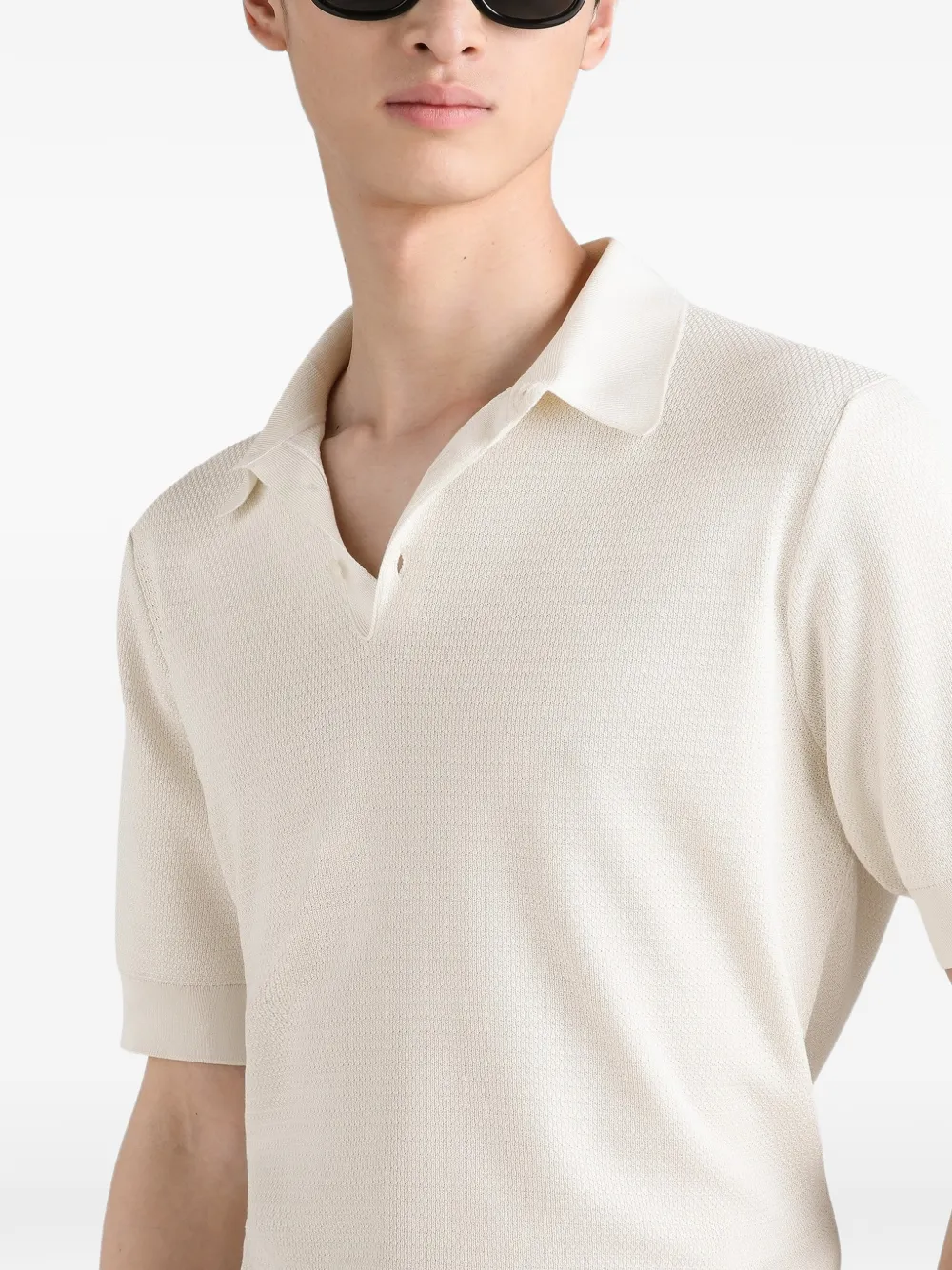 Dolce & Gabbana Poloshirt van fijne zijde Wit