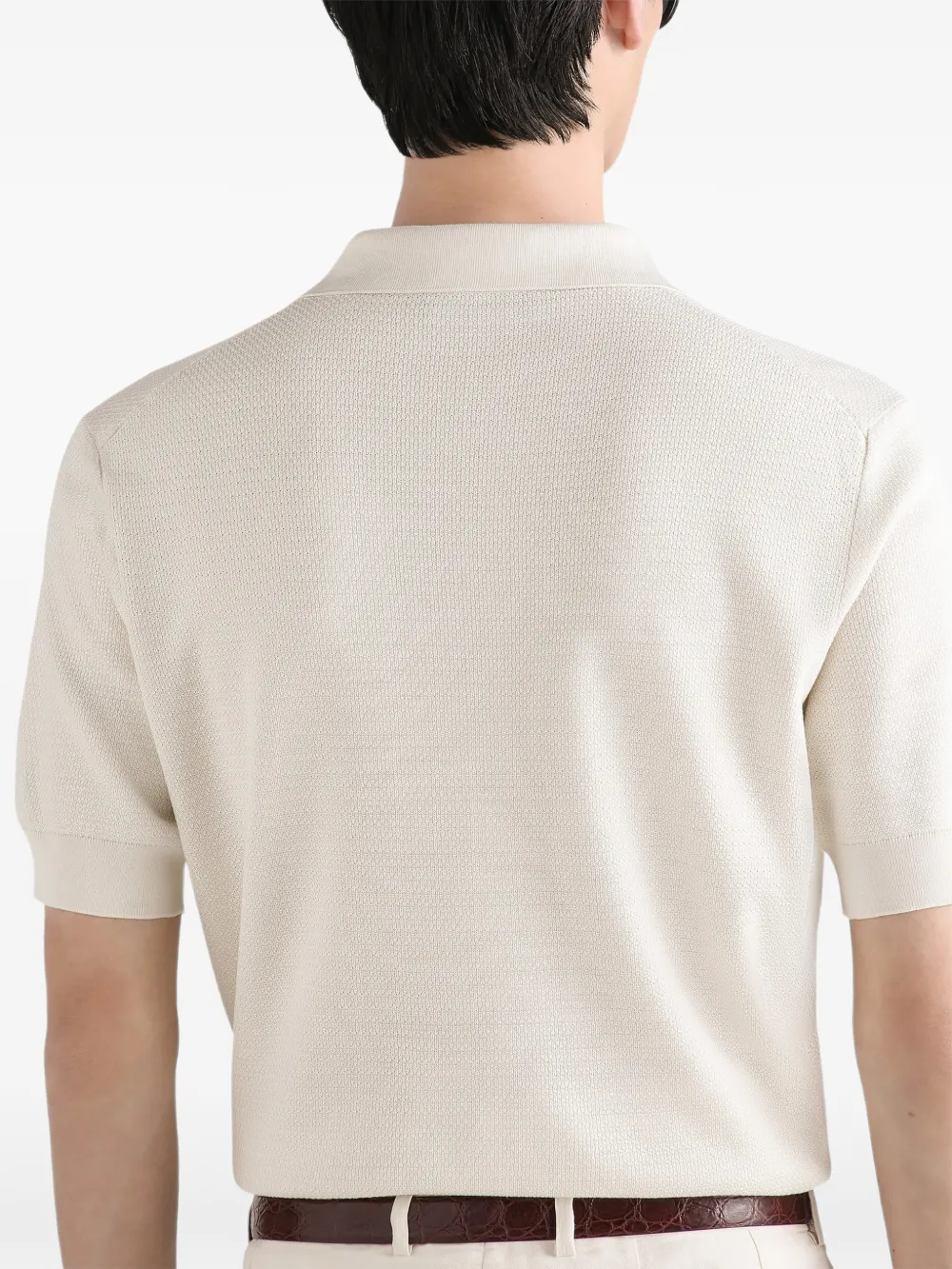 Dolce & Gabbana Poloshirt van fijne zijde Wit