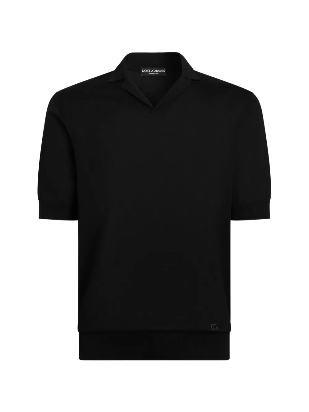Dolce & Gabbana silk knit polo shirt - Schwarz