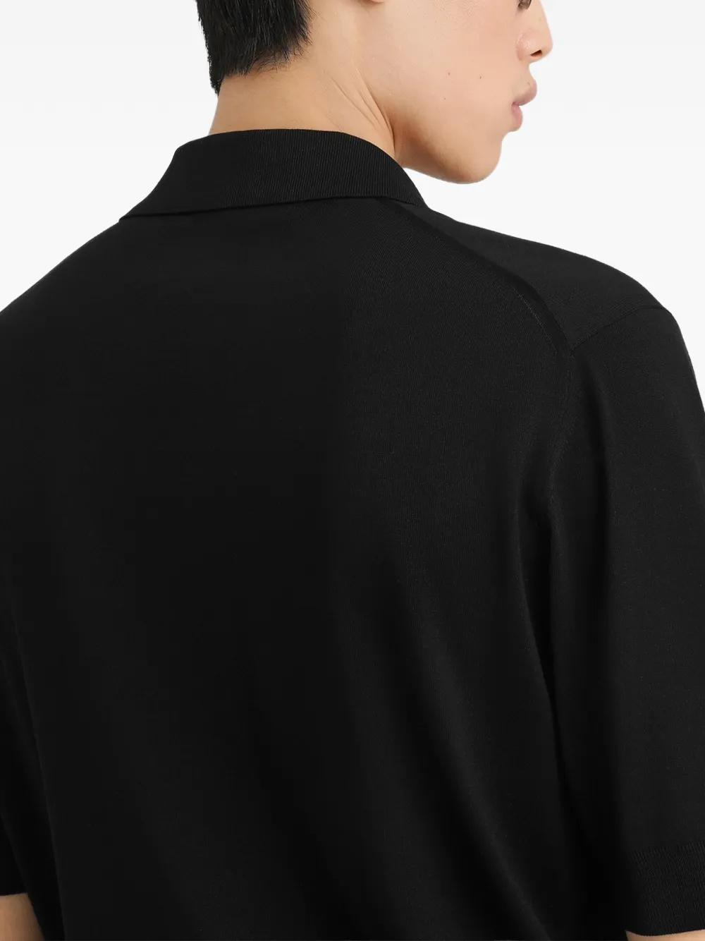 Dolce & Gabbana Zijden gebreid poloshirt Zwart