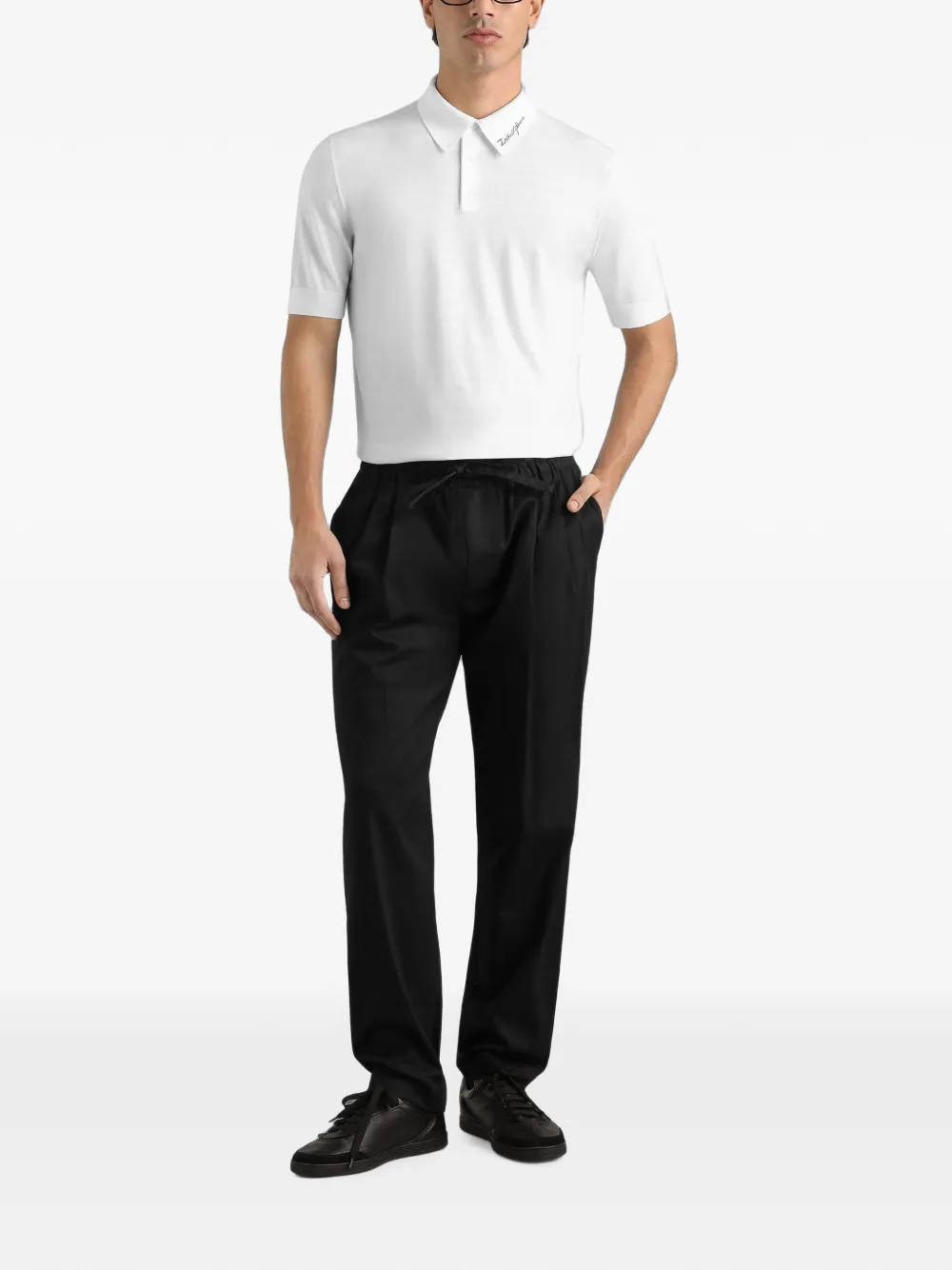 Dolce & Gabbana Wollen poloshirt Zwart