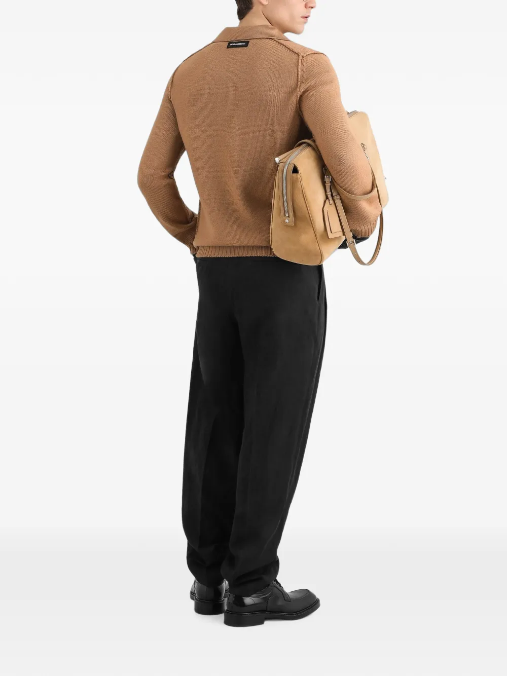 Dolce & Gabbana Poloshirt van scheerwol Bruin