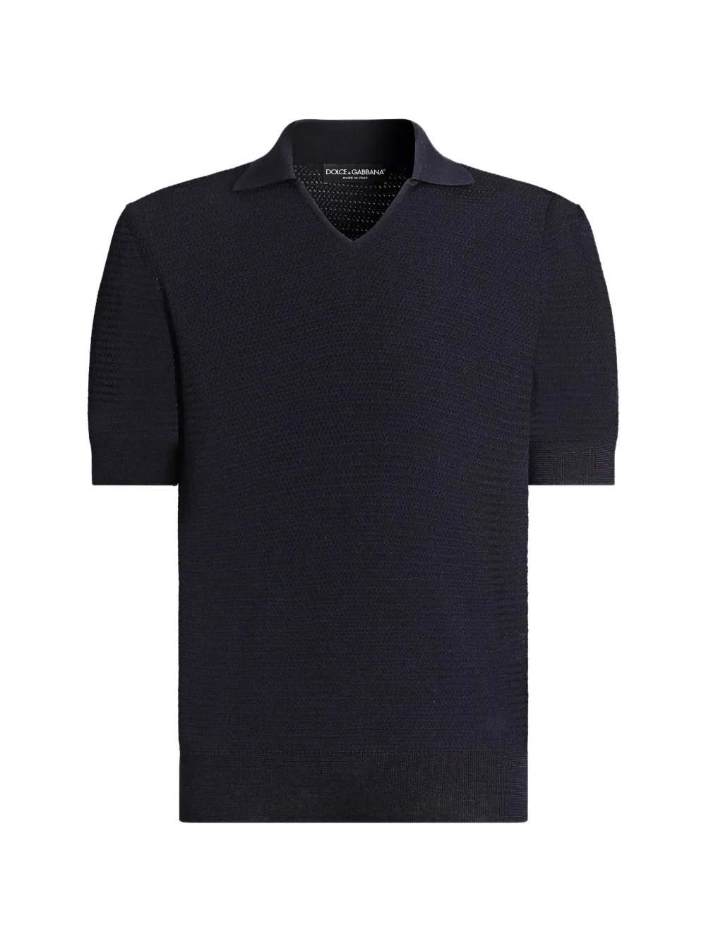 Dolce & Gabbana Polo in seta con cuciture a contrasto - Blu