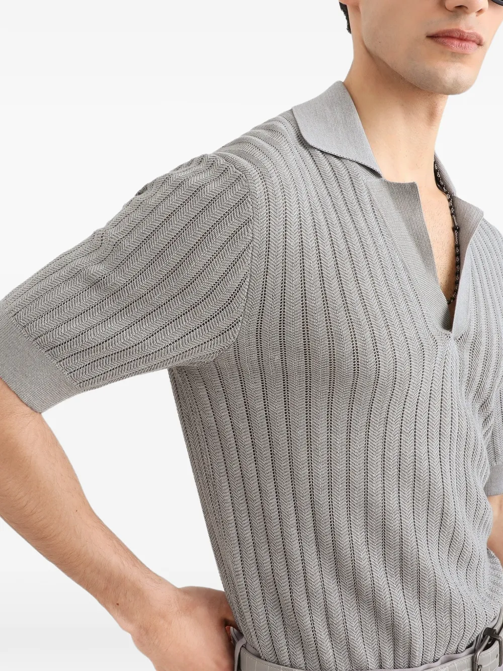 Dolce & Gabbana Zijden poloshirt Grijs