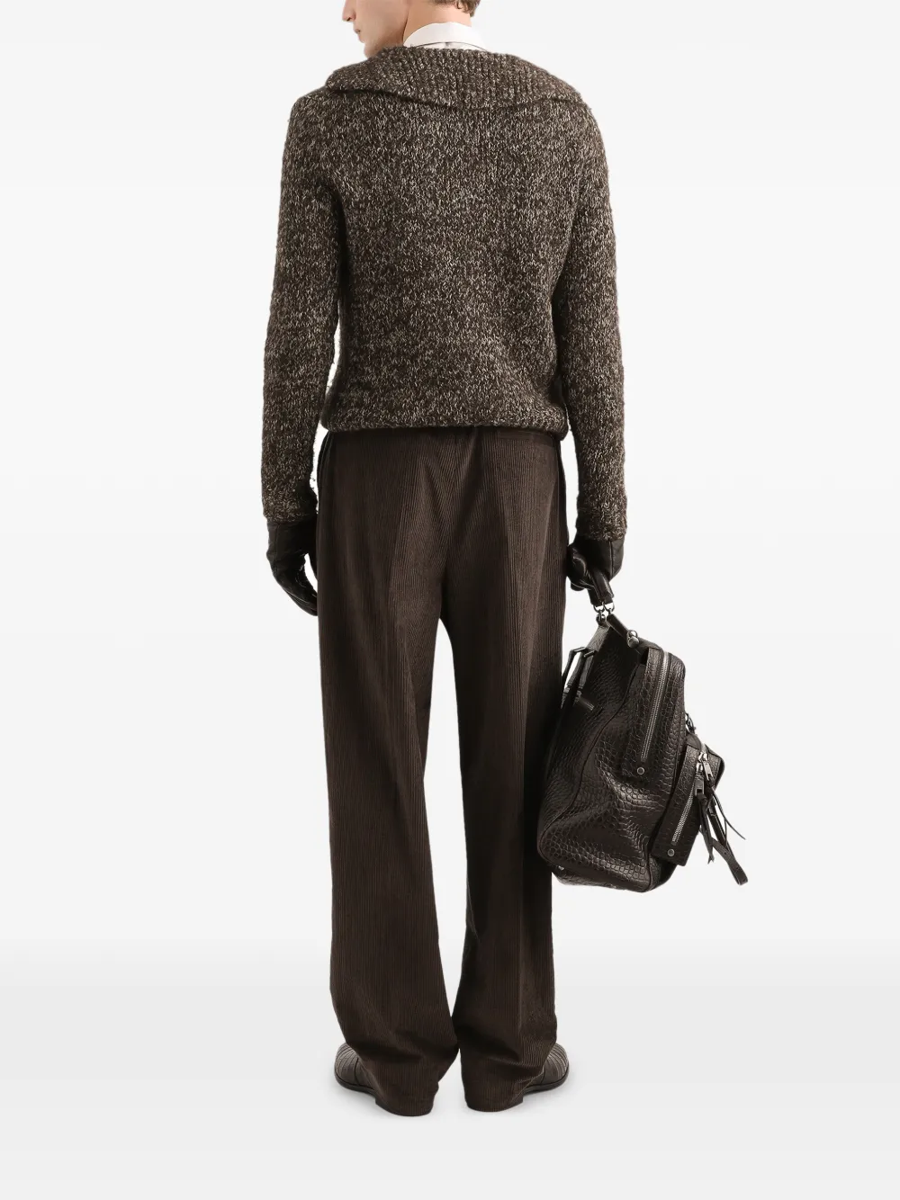 Dolce & Gabbana Poloshirt van alpacablend Bruin