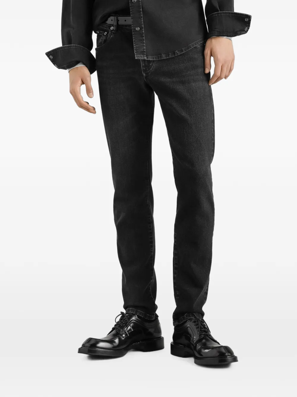 Dolce & Gabbana Slim-fit mid waist jeans Zwart