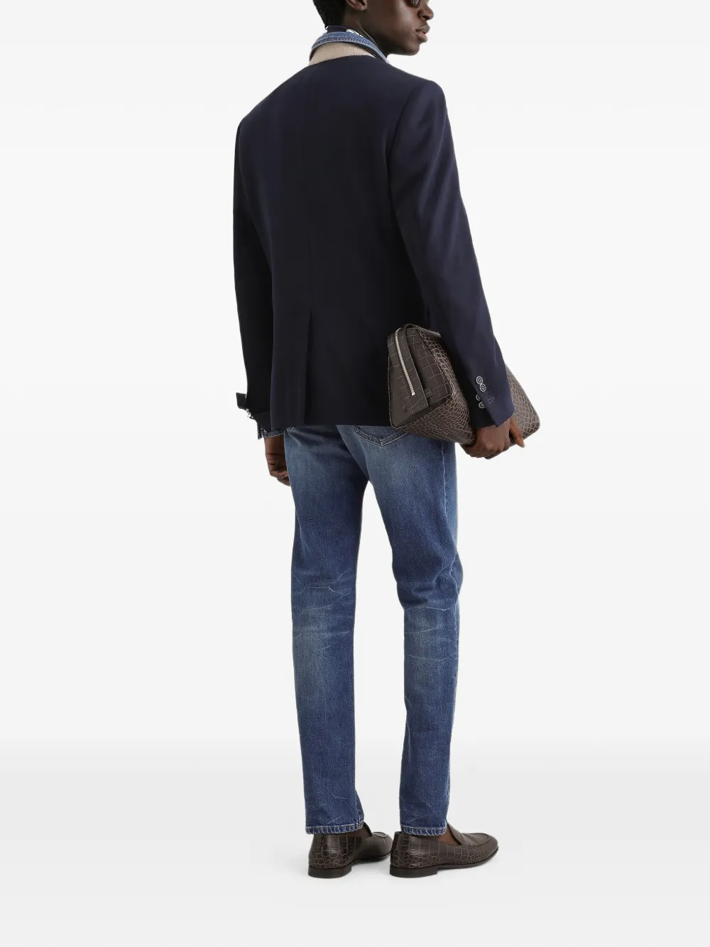 Dolce & Gabbana Straight jeans met logopatch Blauw