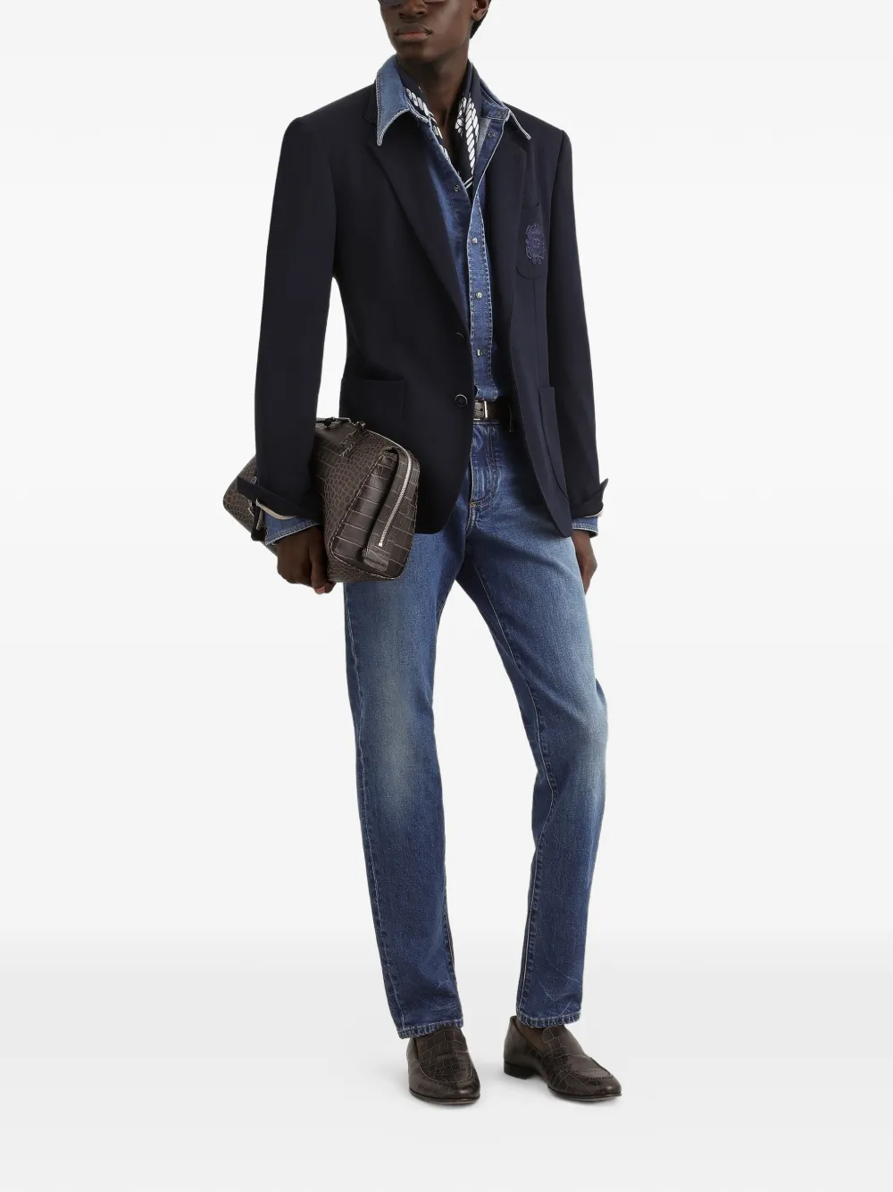 Dolce & Gabbana Straight jeans met logopatch Blauw