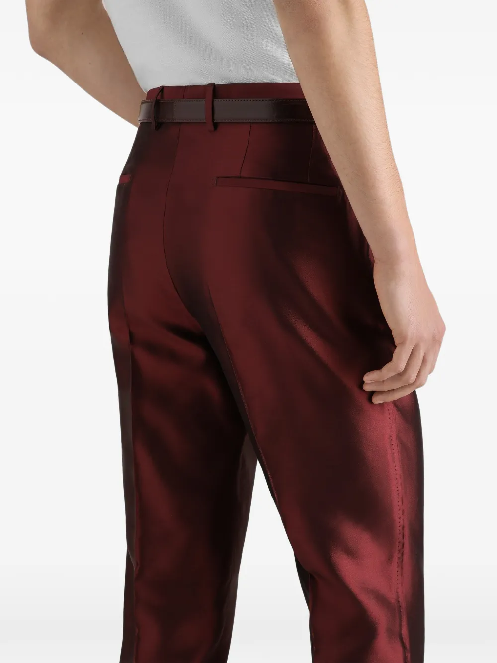 Dolce & Gabbana Zijden shantung broek Rood
