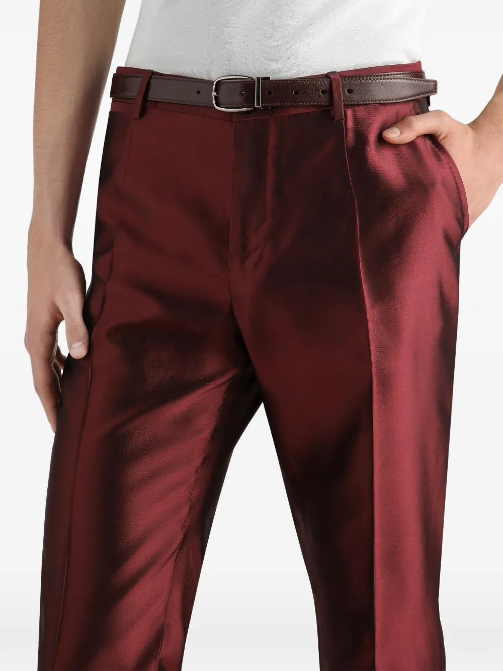 Dolce & Gabbana Zijden shantung broek Rood