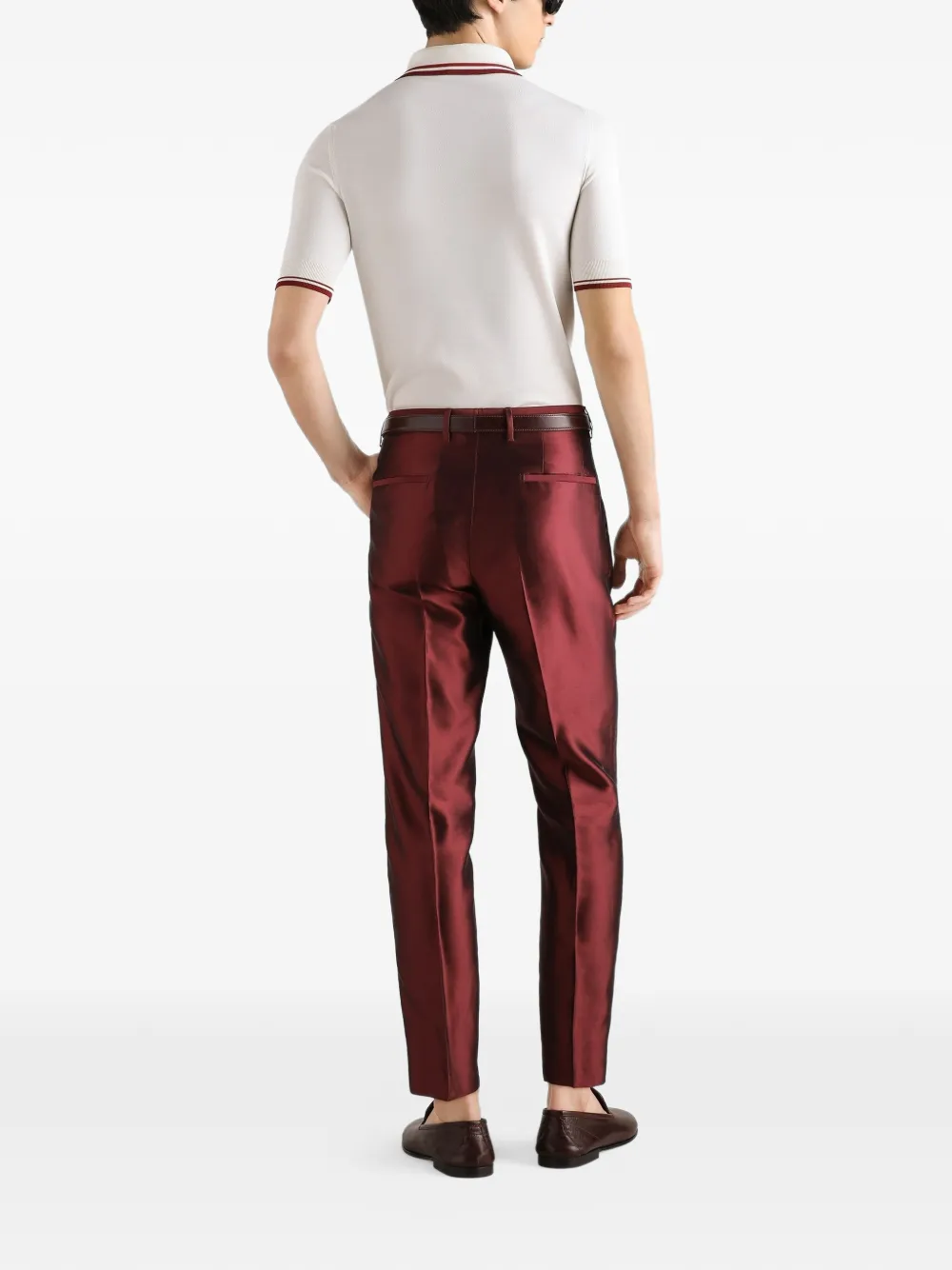 Dolce & Gabbana Zijden shantung broek Rood