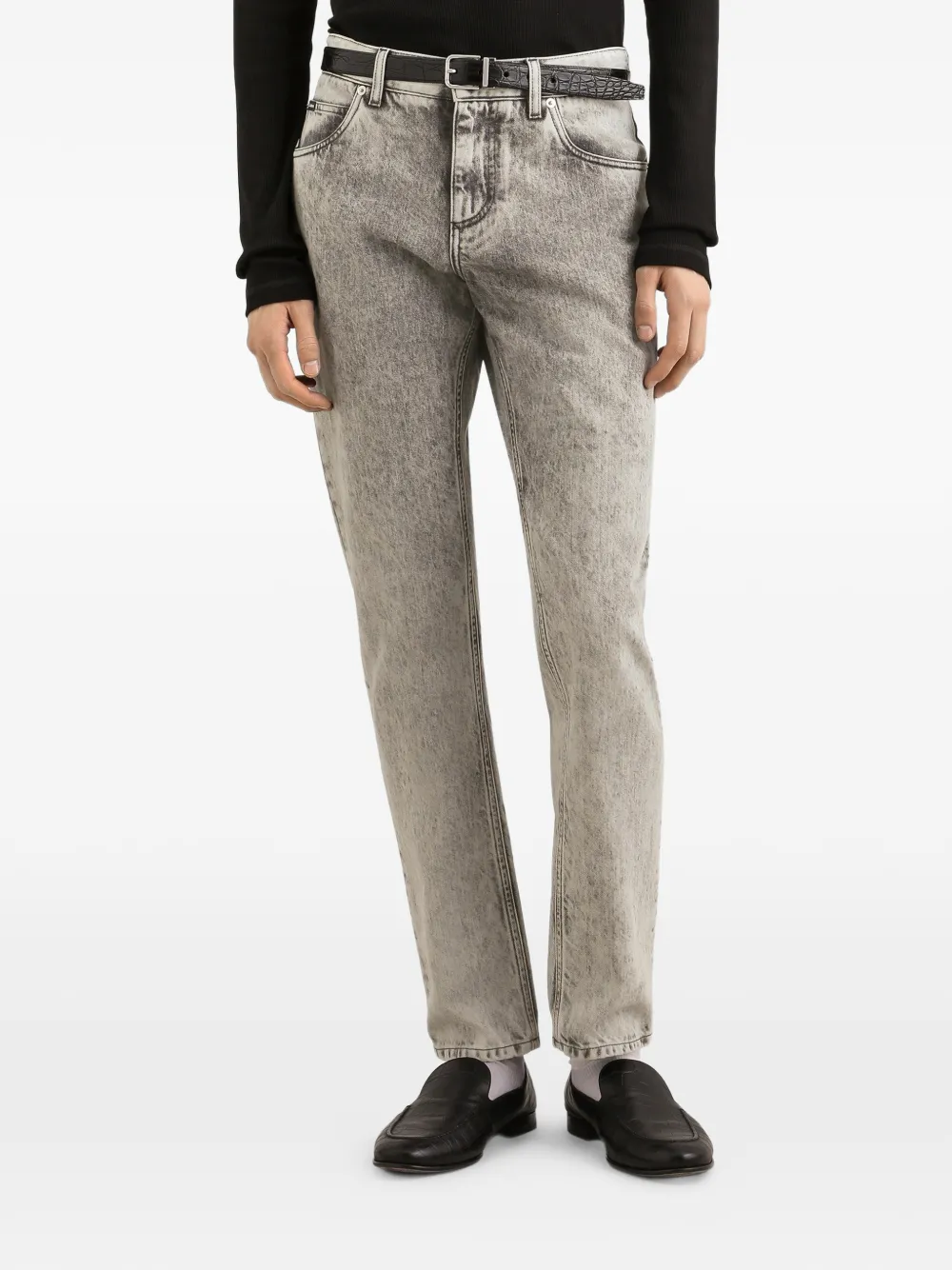 Dolce & Gabbana Jeans met logoplakkaat Grijs