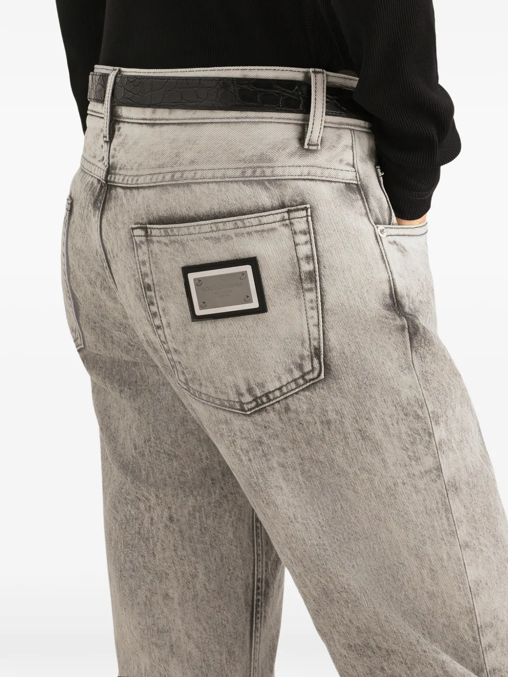 Dolce & Gabbana Jeans met logoplakkaat Grijs
